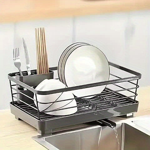 Dish Drying Rack with Drainboard