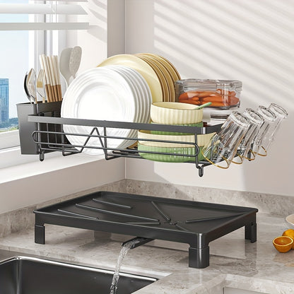 Dish Drying Rack with Drainboard