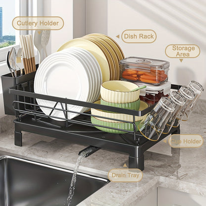 Dish Drying Rack with Drainboard